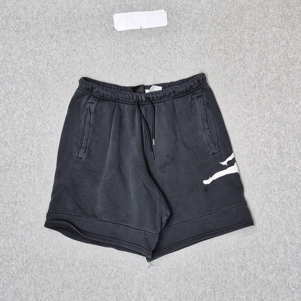 Jordan Men Activewear Shorts M Black Athletic Big Jumpman Logo Y2K READ